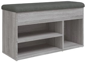 Panca porta scarpe grigio sonoma 82x32x45,5cm legno multistrato