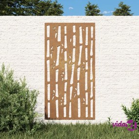 vidaXL Decorazione Muro da Giardino 105x55 cm Bambù in Acciaio Corten