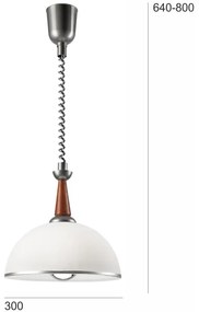 Lampadario a scomparsa CHIARA 1xE27/60W/230V argento/rovere