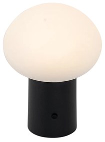Lampada da tavolo nera con LED dimmerabile a 3 livelli ricaricabile - Louise