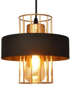 Lampadario a sospensione con filo VOLTA 1xE27/15W/230V nero/oro