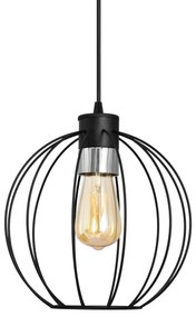 Lampadario a sospensione con filo STARLIGHT 1xE27/15W/230V nero/argento