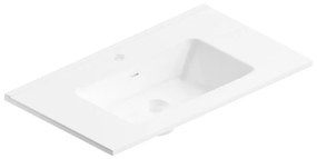 Lavabo integrale rettangolare Jnka L 81 x P 46.5 cm in ceramica bianco lucido