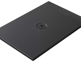 Piatto doccia in ceramica extra slim nero L 100 x L 70 cm opaco