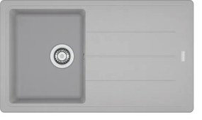 Lavello integrato 1 vasca con gocciolatoio laterale destro o sinistro FRANKE Boston alluminio L 50 x L 86 cm argento