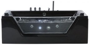 Vasca idromassaggio nera 153 x 71 cm con LED SAMANA Beliani
