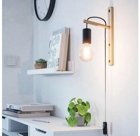 Eglo 44013 - Applique POCKLEY 1xE27/10W/230V marrone/nero