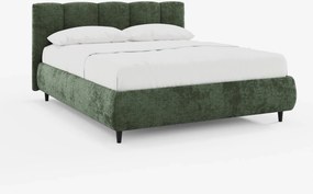 ARKAM letto imbottito con vano contenitore e testiera a lavorazione verticale - design shabby chic in tessuto certificato Oeko-Tex®