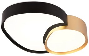 Plafoniera a LED in nero e oro 36x43,5 cm Rise - Trio