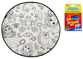 Tappeto da colorare Princess Sisters per bambini, ø 130 cm - Butter Kings