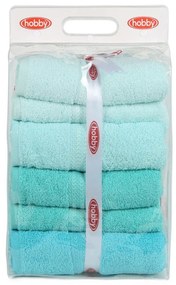 Set di 4 asciugamani Acqua, 70 x 140 cm Rainbow - Foutastic