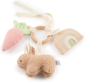 Bieco - Anello in legno con tre giocattoli rimovibili - coniglietto Fine
