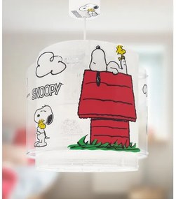 Dalber 76302 - Lampadario per cameretta SNOOPY 1xE27/15W/230V bianco/rosso