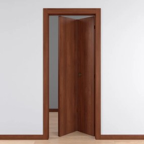 Porta interna pieghevole a libro simmetrica Schubert in MDF colore noce, L 70 x H 210 cm, apertura reversibile