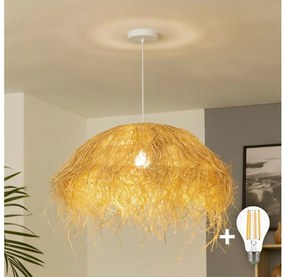 Brilagi - Lampadario LED sospeso con cavo CERIA BOHO 1xE27/40W/230V Ø 60 cm in rafia