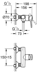 GROHE 23786000 - START CLASSIC Miscelatore doccia 150 mm, cromo lucido