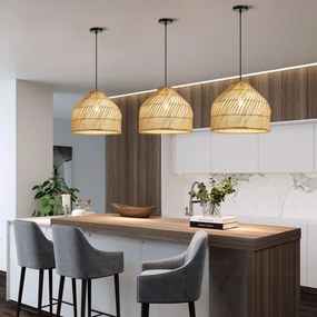 Immax 08264L - Lampadario a sospensione con filo PELO 1xE27/40W/230V diametro 40 cm rattan