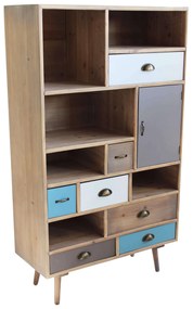 ADELINE - mobiletto 6 ripiani 1 anta 7 cassetti in mdf multicolor
