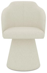 Sedia da pranzo color crema in imbottito Kanoa – Makamii