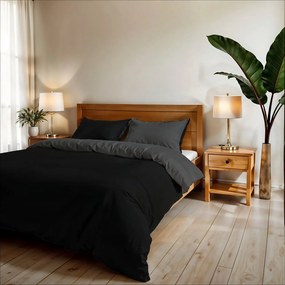 Parure copripiumino matrimoniale nero e fumo Datex