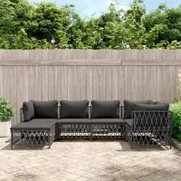 Set Salotto da Giardino 6 pz con Cuscini in Acciaio Antracite 3186893