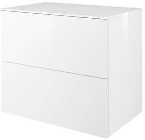 Mobile da bagno sotto lavabo Neo  laccato lucido L 75 x H 65 x P 48 cm 2 cassetti, lavabo non incluso