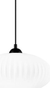 Lampadario a sospensione con filo HARMA 1xE27/15W/230V diametro 30 cm bianco/nero