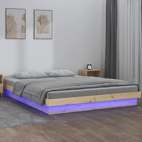 Giroletto Con Led 150x200 Cm King Size İn Legno Massello /