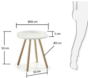 Kave Home - Tavolino Kurb bianco Ø 46 cm FSC MIX Credit
