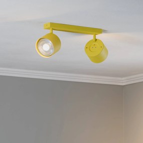 Argon Spot soffitto Chloe regolabile 2 luci, giallo