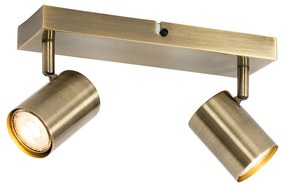 Plafoniera moderna bronzo 2 luci orientabile rettangolare - Jeana