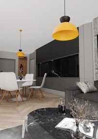 Lampadario Minimal Efesto Acciaio Nero Arancione 1 Luce Gx53 Ip20