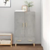 Credenza Grigio Cemento 70x31x115 cm in Legno Multistrato 812568