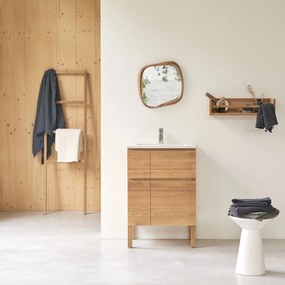 Tikamoon - Mobile per il bagno in legno di rovere e battuto di terrazzo premium moon da 60 cm Easy