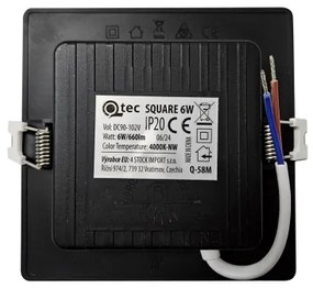 Lampada LED da incasso SQUARE LED/6W/230V 4000K 12x12 cm nero