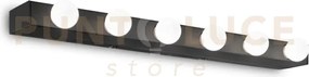 Prive' applique 6 luci attacco e14 nero 60,5cm