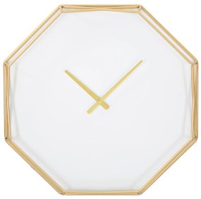 Orologio da muro ottagonale in metallo dorato 56 cm
