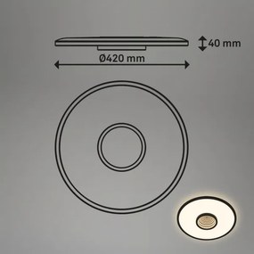 Briloner 3847015 - Plafoniera LED TORO LED/18W/230V Ø 42 cm nera