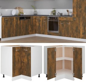 Armadietto cucina rovere fumo 75,5x75,5x80,5 cm in legno