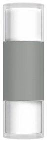 Applique Cilindrica Bidirezionale Grigia, IP54 con 2 basi GU10 Base GU10