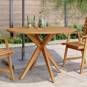 Tavolo da giardino rotondo Ø110x75cm in legno massello acacia