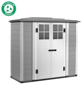 Casetta da giardino GAROFALO Pagoda EVO L in pvc grigio con porta doppio battente, superficie interna 1.83 m² e spessore parete 20 mm