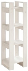 Libreria/divisorio bianco 41x35x125cm in legno massello di pino