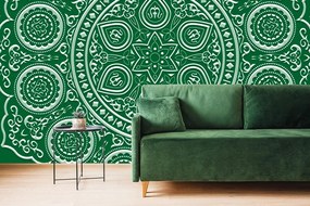 Carta da parati – Mandala etnica delicata in verde