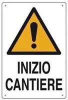 10pz cartello inizio cantiere - cm.40x60h. in plastica fer445252