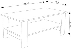 BERRY - tavolino da salotto moderno cm 100 x 55 x 41 h