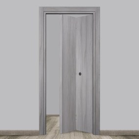 Porta interna pieghevole a libro simmetrica Gray Elm in MDF colore grigio, L 80 x H 210 cm, apertura a destra
