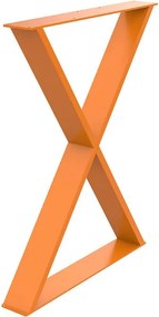 Gamba per mobili a X STEELMI Incrociato in acciaio arancione lucido L 58 x P 8 x H 71 cm