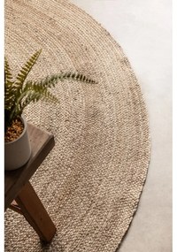 Tappeto rotondo in juta bifacciale di colore naturale ø 100 cm Braided Grey - Hanse Home