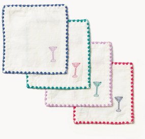 Set di 4 tovaglioli di Natale in stoffa fatti a mano Zigzag